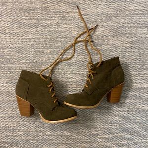 Wet Seal Suede Heel Booties